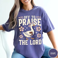 Cottagecore Christian Shirt Praise The Lord Duck Tee Faith Aesthetic Gift