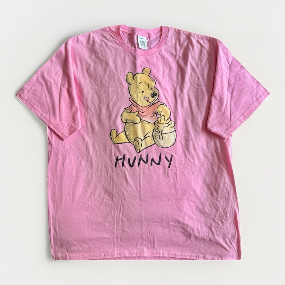 New Disney Winnie the Pooh Hunny Pink Graphic T Shirt Mens 2XL Oversized Cotton