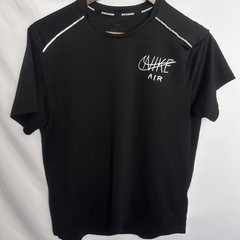 Nike Dri-FIT Running Shirt Mens M Black Reflective Swoosh Graphic
