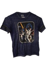 Star Wars Luke Sky Walker Heather Blue Black Print Tee Shirt Men’s Size MD 38/40