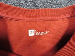 Gap Shirt Mens Large Orange Long Sleeve Crew Neck Classic Fit Casual Tee