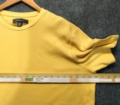 Mens Croft & Barrow XXL Yellow Ribbed Crew Neck Short Sleeve Cotton shirt