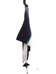 re:verb Vintage Navy and White Color Block T-Shirt with Green Accents