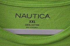 Nautica Shirt 2XL Green Blue Flags Graphic Cotton Sailing Competition Nautical