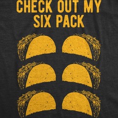 Mens Check Out My Six Pack T Shirt Funny Taco Tuesday Tee