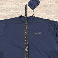 Montbell Wickron Travel Knit Shirt Men’s Medium Crew Navy Pocket Pouch