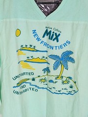 Vintage 90s Active Culture Mix Hip-Hop L/S Sm. (Fits Large) USA V-Neck Mint Grn