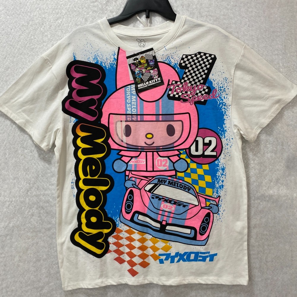 Hybrid Hello Kitty My Melody T-shirt Unisex M Tokyo Speed White Sanrio Graphic