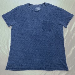 Wallace & Barnes Indigo Blue Heathered Crew Neck Long Sleeve T Shirt – M Medium