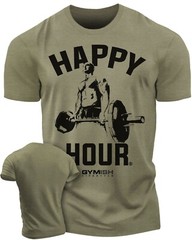 002. Happy Hour Funny Workout Gym T-Shirt for Men
