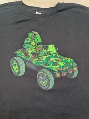 GORILLAZ T SHIRT MENS XL BLACK GREEN CAMO GEEP BUGGY Tultex
