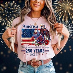 250 Years Shirt, Patriotic Eagle Floral Independence Day Tee