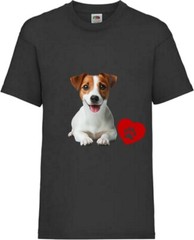 Jack Russell Dog Pet Heart Family Novelty T Shirt Various Colours And Sizes