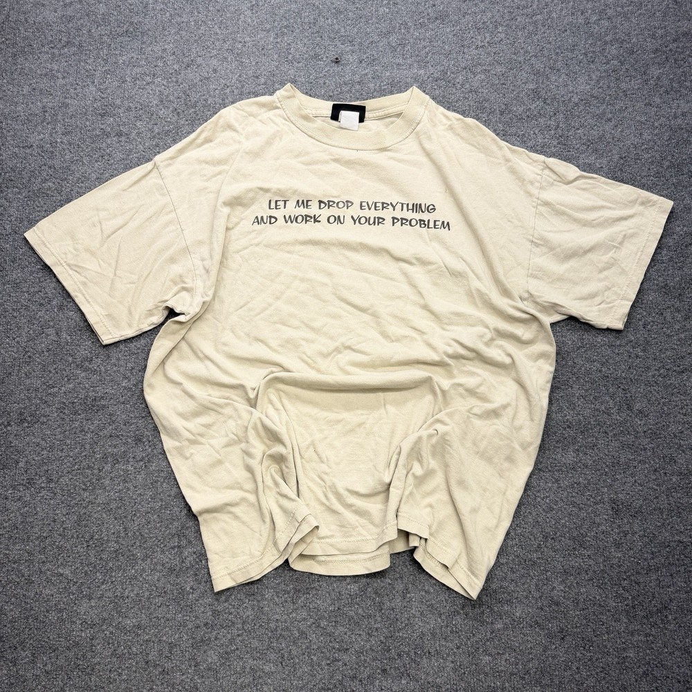 No Boundaries Men’s Shirt Y2K Graphic T Shirt Tan Size XL