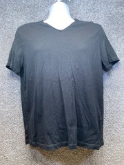 John Varvatos V Neck T Shirt Black Large Classic Casual Designer Basic