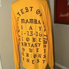 Yeezy Cotton Yellow Kobe Bryant Long Sleeve Cotton Tee 2XL 31 by 24 Kanye West