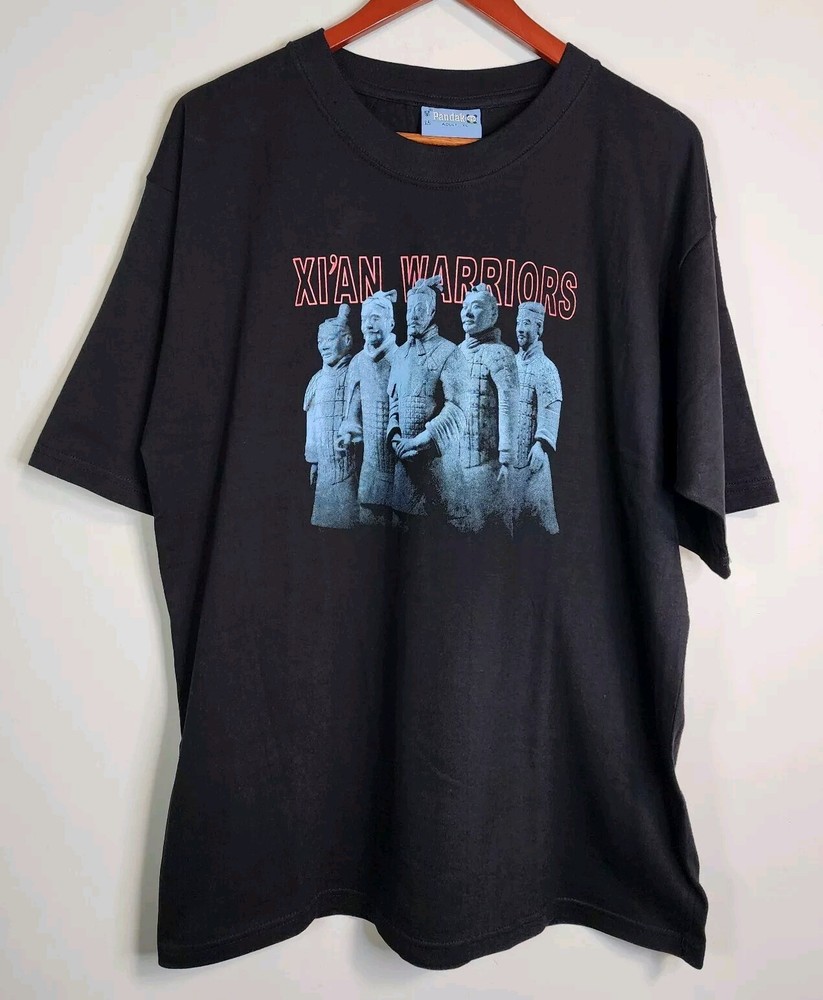 Xi’an Terracotta Warriors Statue Shirt Adult Size XL Black Pandak Tag 22″×29″