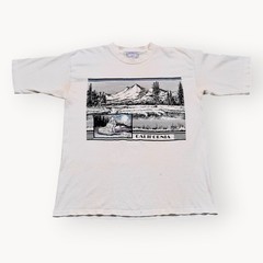 Vintage 90s California Tourist Graphic Tee Wolves Mountains Nature Mens Large