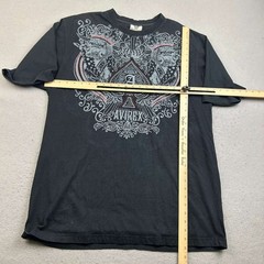 Avirex Shirt Adult 1XB Black Cotton Crew Neck Lightweight Short Sleeves Tee