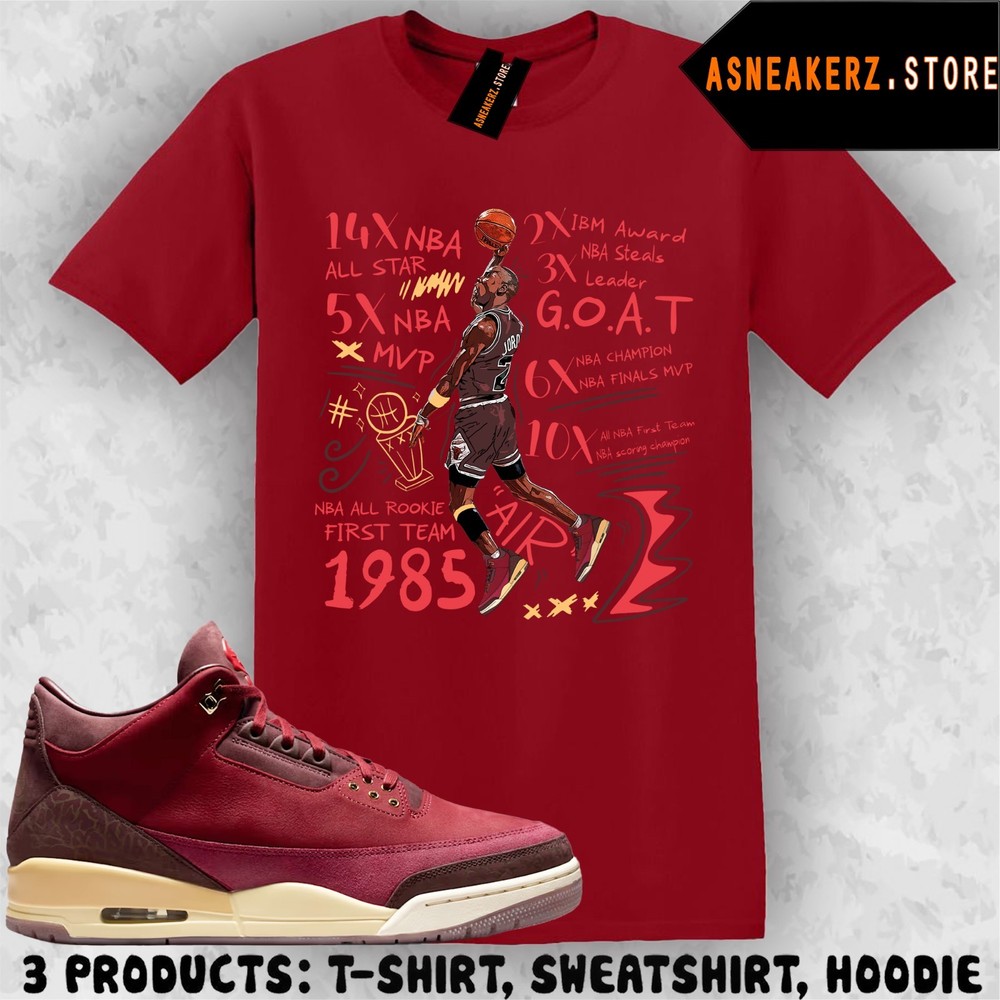 Shirt Match AJ 3 Bin23 Bin 23 2026 Sneaker Matching Tee MJ 23 Accolades T-Shirt