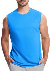 Mens Casual Workout Tank Gym Cotton Sleeveless Quick Dry Swim Sport Muscle Shirt