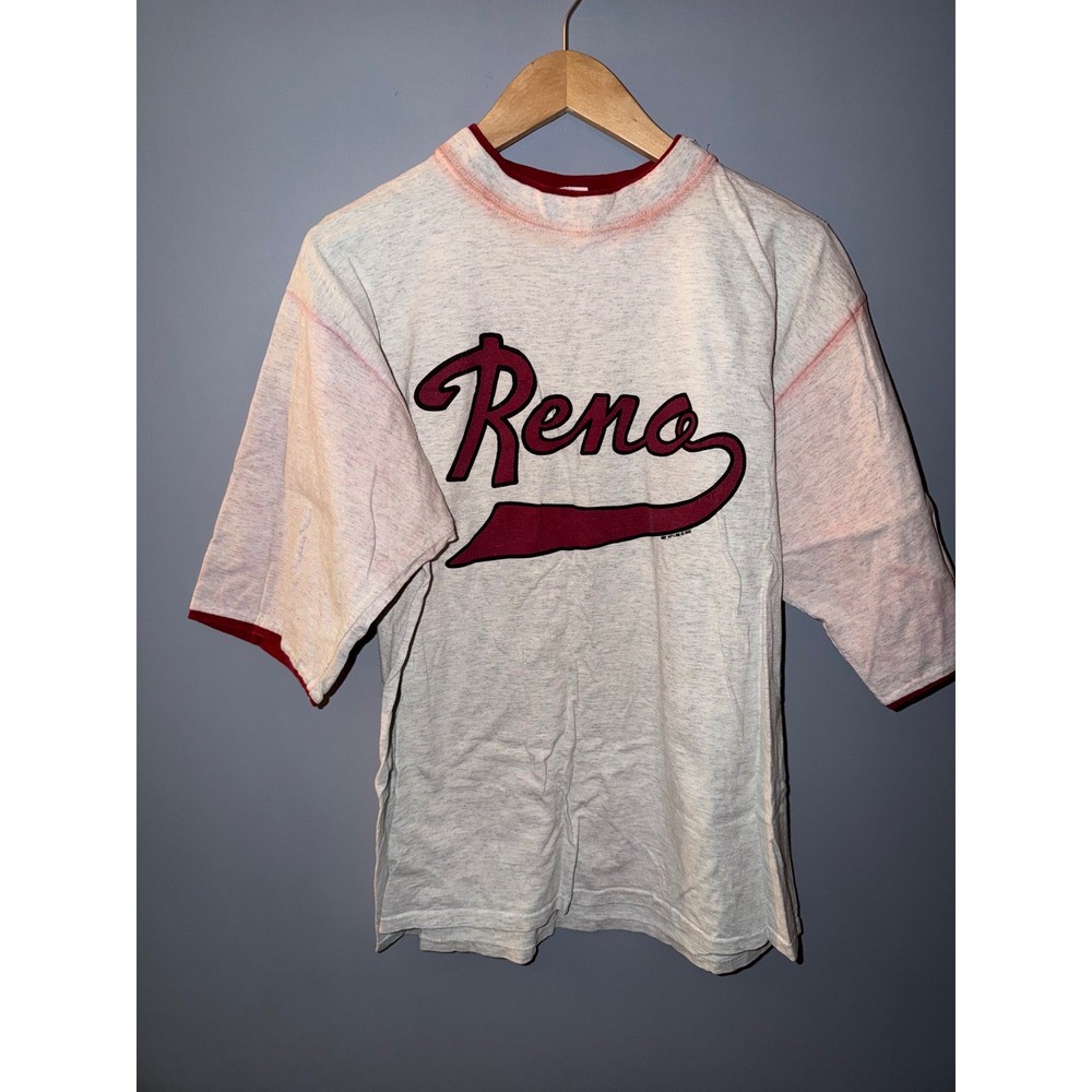 Vintage Reno Graphic T Shirt 1990s Delta Pro Weight Heather Grey XL