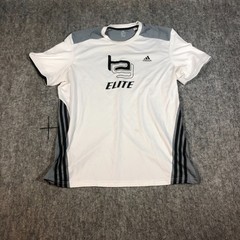 Adidas Elite T-Shirt Men’s 2XL White Gray Performance Clima Cool Short Sleeve