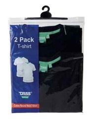 D555 Duke Big Mens 2 Pack Crew Neck T-Shirt Black/Black 2XL-8XL KS16894