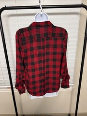 The Limited Women’s Plaid Button-Down Blouse in Red & Black S