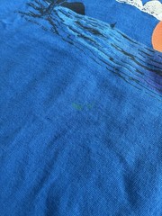 Vintage Sof Tee Mens M Blue T-Shirt Maui Print Made in USA Single Stitch 90s