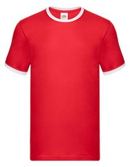 Mens contrast t shirt Fruit of the Loom Ringer T-shirt Hems and Collar Cotton 61