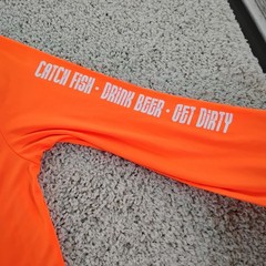 Dirty Hooker Shirt Mens Large Orange Performance Fishing Beach Beer Outdoor A9