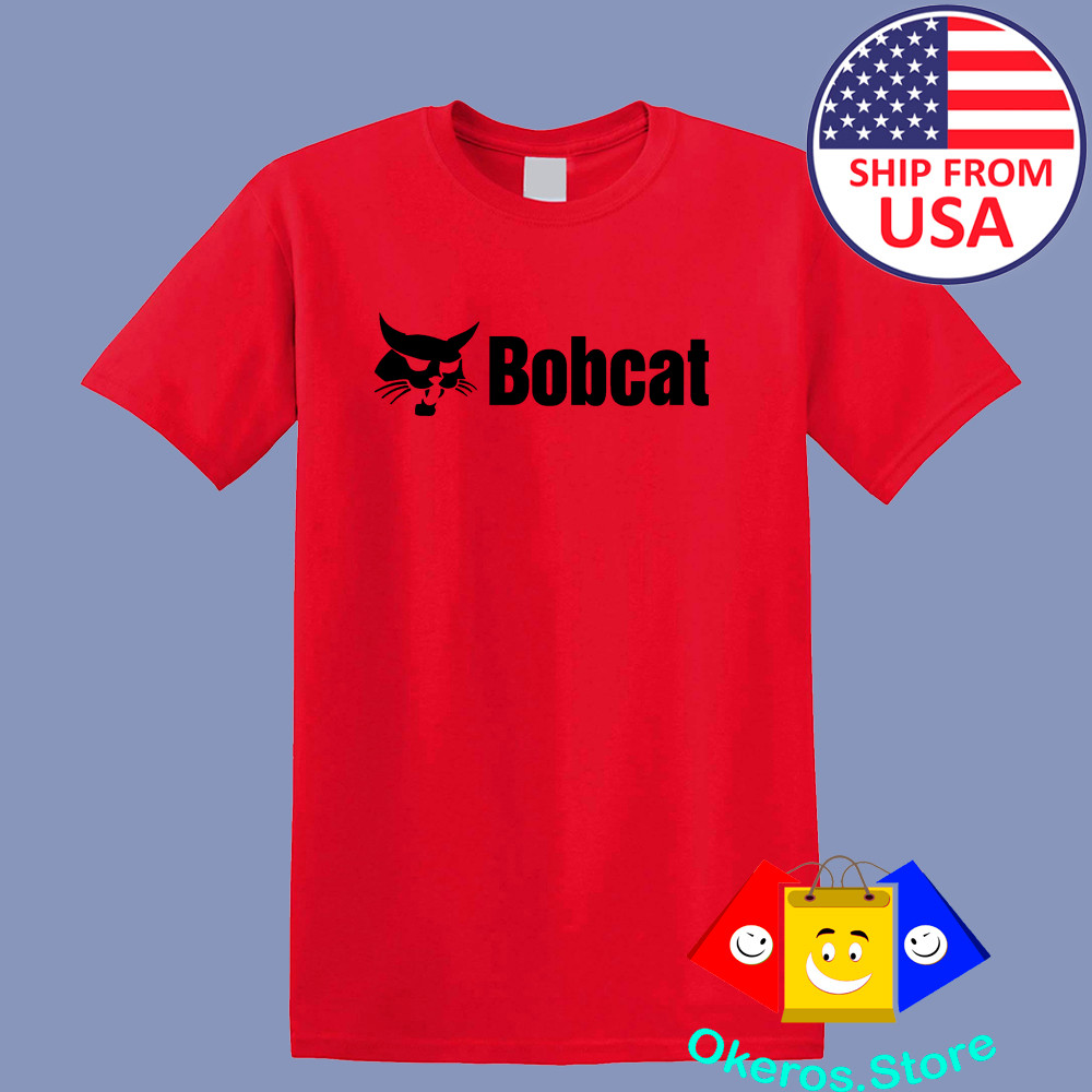 Bobcat Tractor Bob Cat Men’s Red Size S to 3XL