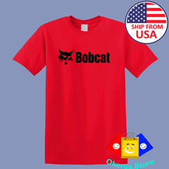 Bobcat Tractor Bob Cat Men’s Red Size S to 3XL