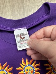 VINTAGE Welcome To Night Purple Space Galaxy Long Sleeve T-Shirt Size OSFA