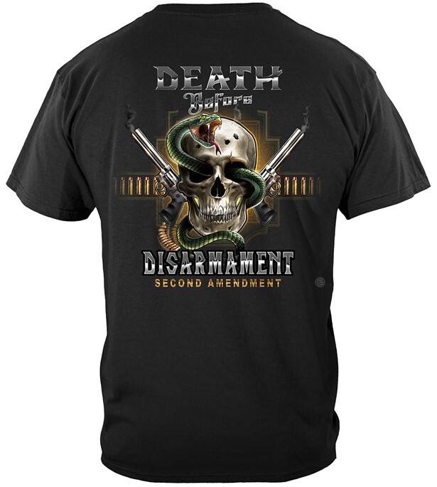 New DEATH BEFORE DISARAMENT T SHIRT -AWESOME 2ND AMENDMENT SHIRT- FLAG