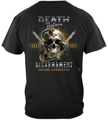 New DEATH BEFORE DISARAMENT T SHIRT -AWESOME 2ND AMENDMENT SHIRT- FLAG