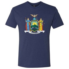New York Flag State Pride Hometown Triblend Mens T-Shirt – Vintage Navy