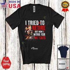 Custom Name Tried To Retire Work For My Cats; Father’s Day Grandpa Family Shirt