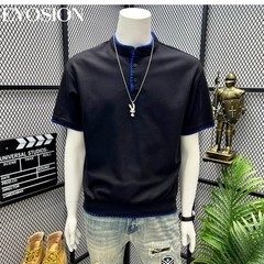 Men’s Henley Shirt Old Money Style Short Sleeve Casual Slim Fit Knit T-Shirt