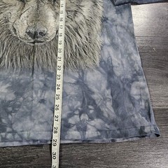 The Mountain T Shirt Long Sleeve Adult L Blue Tye Dye Lone Gray Wolf Nature