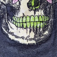 Skull with Flowers Men’s Large Navy T-shirt