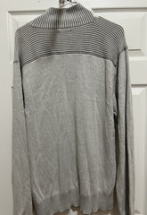 Mens Carbon Shirt/Sweater Size XL Grey 8″ zip Long Sleeves Collar 100% Cotton