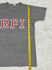 Vtg 70s 80s RPI Tri Blend T Shirt Sportswear Single Stitch Made in USA M Gray