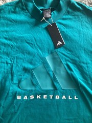 NEW Men’s Adidas Basketball Heavyweight High Neck TShirt Sz XL Teal Blue/Green