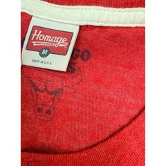 Homage Chicago Bulls Mens Red Heather Graphic T-Shirt NBA Championship Rings M