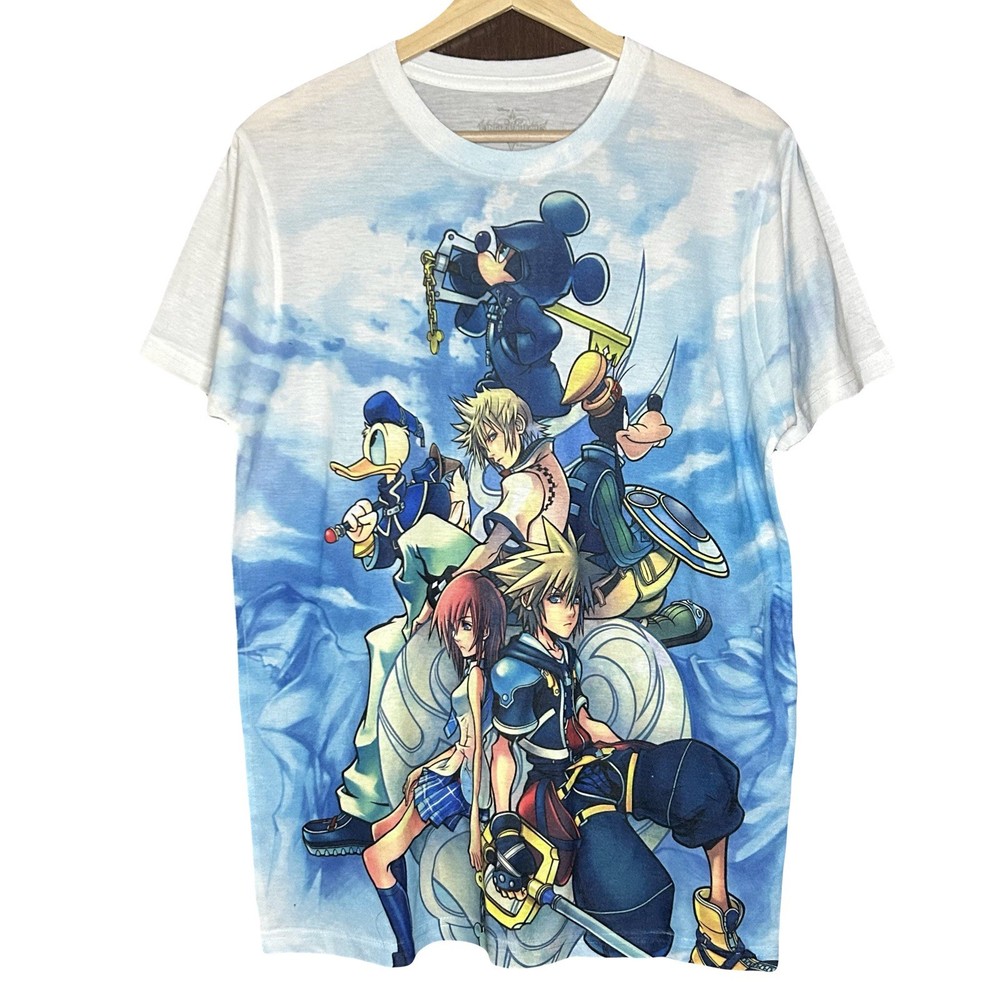Kingdom Hearts All Over Print Shirt Men Medium Y2K KH II JRPG Disney Square Enix