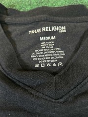 True Religion T-Shirt Black With Horseshoe Logo Adult Medium