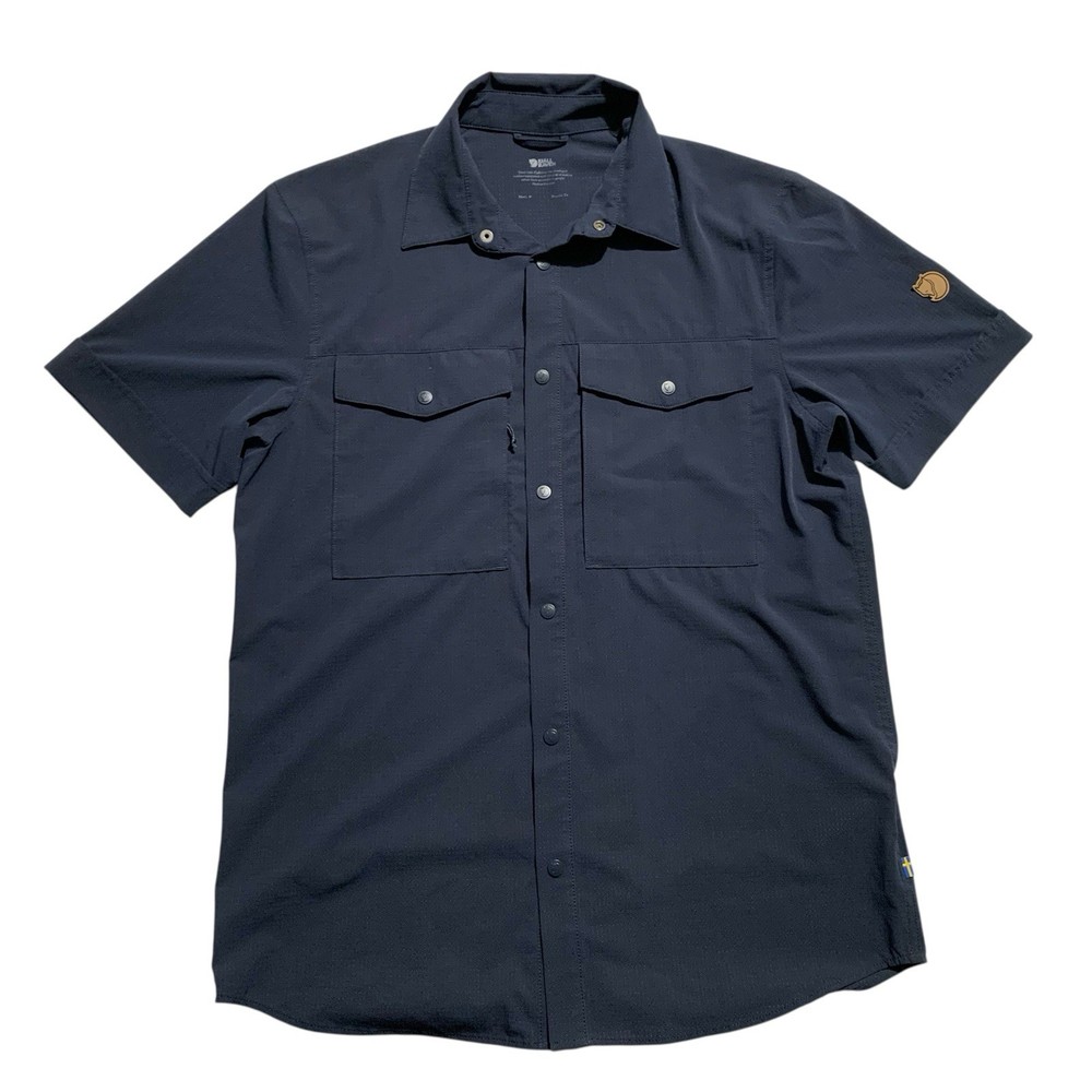 Fjallraven Abisko Trekking Short Sleeve Men’s Shirt Blue Size Medium