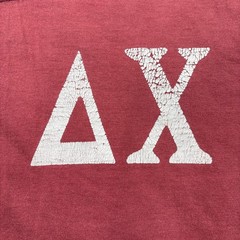 Vintage Russell Athletic Shirt Mens Large Red Delta Chi Feoatcbroaga Fraternity